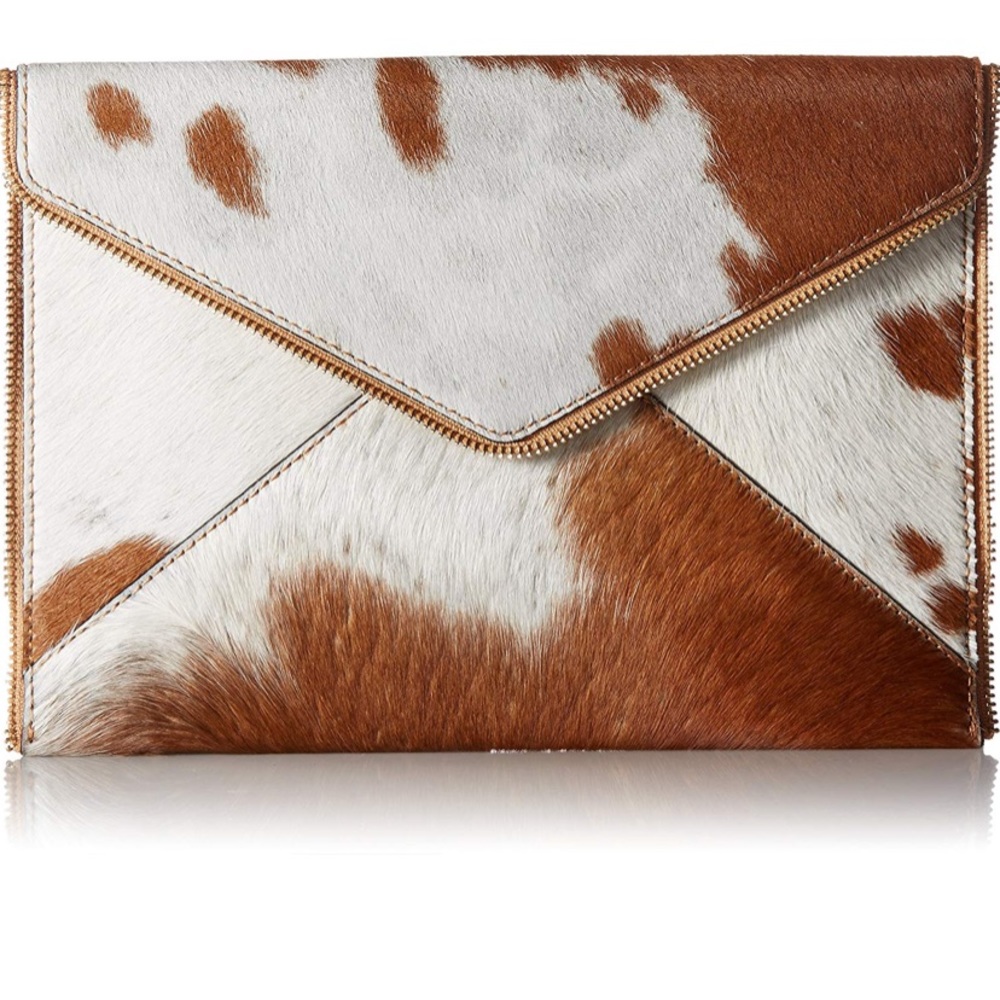 NWOT...Rebecca Minkoff leather/calf hair clutch